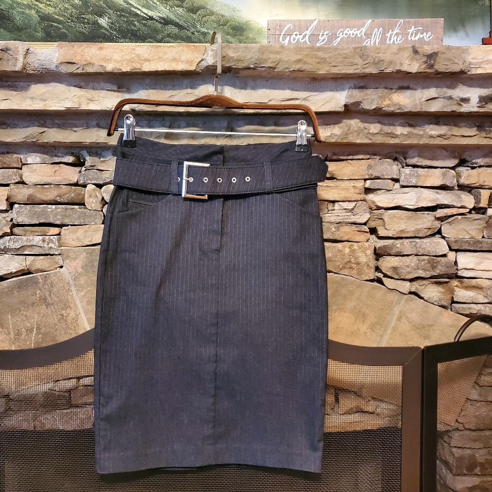 🆕 Have & Have pinstripe Belted Pencil Skirt